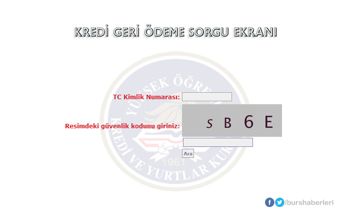 Öğrenim-Katkı Kredisi KYK Borç Sorgulama